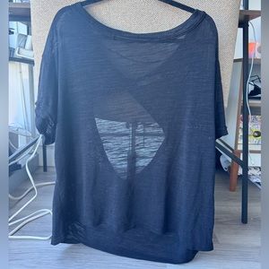Black Oversized Free People Tee